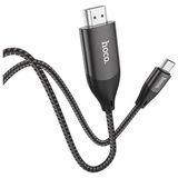 Marsilyan Hoco UA16 Type-C To HDMI 4K 30hz Ses ve Görüntü Aktarma KABLOSU-(5775) - 20W GaN Black