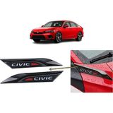 Marsilyan Honda Civic Fe1 2022 ve Sonrası Uyumlu Çamurluk Üstü Ventil Dekoru Seti Parlak Siyah