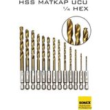 Marsilyan Hss Matkap Ucu 1/4 Hex 13 Parça Hss Tungsten Karbür Matkap Uç 1.5-6.5mm Titanyum 722460 - Çok Renkli