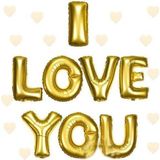 Marsilyan I Love You Folyo Balon Altın Renk 35 cm - Renkli - standart