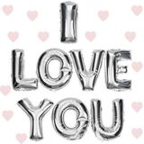 Marsilyan I Love You Folyo Balon Gümüş Renk 35 cm - Renkli - standart