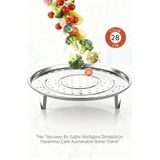 Marsilyan Inox Çelik Ayaklı Buharlı Pişirme Aparatı - 28 cm Çok Amaçlı Tencere İçi Haşlama Standı