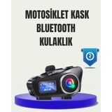 Marsilyan IP65 Suya Dayanıklı Kask Bluetooth Kulaklık LCD Ekranlı - 1