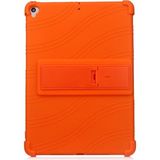 Marsilyan Ipad 7 10.2 Inch- Ipad Air 3 10.5 Inch Kılıf Standlı Darbe Emici Silikon Kılıf - Turuncu