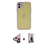 Marsilyan™- İphone 11 Kılıf Ahenk Çizgi Serisi - Siyah Bilvis Hayalet Cam Ekran Koruyucu + Raze Metal Kamera Lens - Sh