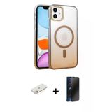Marsilyan™- İphone 11 Kılıf Ahenk Doku Özel Seri - Siyah 3D Antistatik Hayalet Cam Ekran Koruyucu + Renkli Kamera Lens K