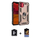 Marsilyan™- İphone 11 Kılıf Ahenk Klasik Koleksiyonu - Siyah Buffer Hayalet Cam Ekran Koruyucu + Pvd Metal Kamera Lens -