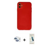 Marsilyan™- İphone 11 Kılıf Ahenk Serisi - Şeffaf Pasifik Cam Ekran Koruyucu + Pers Alüminyum Kamera Lens - Gı