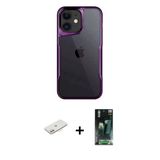 Marsilyan™- İphone 11 Kılıf Akış Çizgi Koleksiyonu - Siyah 360 Mat Full Body Arka Koruyucu + Renkli Kamera Lens Koruma C