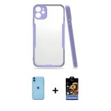 Marsilyan™- İphone 11 Kılıf Atlas Asil Serisi - Siyah Buffer Hayalet Cam Ekran Koruyucu + Neon Fosforlu Kamera Lens - Mı