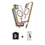 Marsilyan™- İphone 11 Kılıf Atlas Doku Koleksiyonu - Şeffaf Pasifik Cam Ekran Koruyucu + Pvd Metal Kamera Lens - Sh
