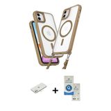 Marsilyan™- İphone 11 Kılıf Atlas Doku Koleksiyonu - Şeffaf Royal Nano Ekran Koruyucu + Renkli Kamera Lens Koruma Cam -