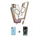 Marsilyan™- İphone 11 Kılıf Atlas Doku Koleksiyonu - Siyah 360 Mat Full Body Arka Koruyucu + Neon Fosforlu Kamera Lens -