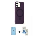 Marsilyan™- İphone 11 Kılıf Çekirdek Modern Prime - Şeffaf Royal Nano Ekran Koruyucu + Neon Fosforlu Kamera Lens - Mı