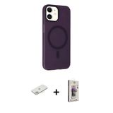 Marsilyan™- İphone 11 Kılıf Çekirdek Modern Prime - Siyah Bilvis 3D Cam Ekran Koruyucu + Renkli Kamera Lens Koruma Cam -