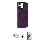 Marsilyan™- İphone 11 Kılıf Çekirdek Modern Prime - Siyah Bilvis 3D Mat Cam Ekran Koruyucu + Pers Alüminyum Kamera Lens
