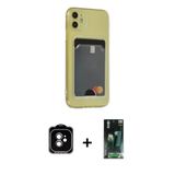 Marsilyan™- İphone 11 Kılıf Doruk Klasik Koleksiyonu - Siyah 360 Mat Full Body Arka Koruyucu + Pvd Metal Kamera Lens - T