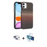 Marsilyan™- İphone 11 Kılıf Doruk Serisi - Siyah 3D Antistatik Seramik Nano Ekran Koruyucu + Pers Alüminyum Kamera Lens