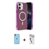 Marsilyan™- İphone 11 Kılıf Eksen Çizgi - Şeffaf Uv Polymer Nano Ekran Koruyucu + Neon Fosforlu Kamera Lens - Tu