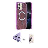 Marsilyan™- İphone 11 Kılıf Eksen Çizgi - Siyah Bilvis 3D Mat Cam Ekran Koruyucu + Raze Metal Kamera Lens - Mr