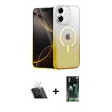 Marsilyan™- İphone 11 Kılıf Eksen Minimal Özel Seri - Şeffaf 360 Full Body Arka Koruyucu + Kamera Lens Koruma Cam - Sf