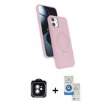 Marsilyan™- İphone 11 Kılıf İz Işık Koleksiyonu - Şeffaf Royal Nano Ekran Koruyucu + Pvd Metal Kamera Lens - Yl