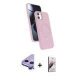 Marsilyan™- İphone 11 Kılıf İz Işık Koleksiyonu - Siyah Bilvis 3D Mat Cam Ekran Koruyucu + Raze Metal Kamera Lens - Mr
