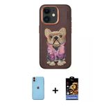 Marsilyan™- İphone 11 Kılıf İz Minimal Koleksiyonu - Siyah Buffer Hayalet Cam Ekran Koruyucu + Neon Fosforlu Kamera Lens