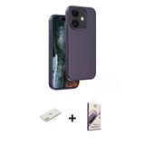 Marsilyan™- İphone 11 Kılıf Kıvılcım Çizgi Serisi - Siyah Bilvis 3D Mat Cam Ekran Koruyucu + Renkli Kamera Lens Koruma C