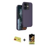Marsilyan™- İphone 11 Kılıf Kıvılcım Çizgi Serisi - Siyah Buffer Cam Ekran Koruyucu + Rainbow Kamera Lens Koruma Cam - K