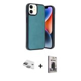 Marsilyan™- İphone 11 Kılıf Kıvılcım Işık Serisi - Siyah Bilvis Hayalet Cam Ekran Koruyucu + Pers Alüminyum Kamera Lens