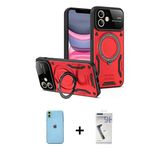 Marsilyan™- İphone 11 Kılıf Kıvılcım Modern Serisi - Şeffaf Uv Polymer Nano Ekran Koruyucu + Neon Fosforlu Kamera Lens -