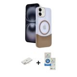 Marsilyan™- İphone 11 Kılıf Kozmos Form Özel Seri - Şeffaf Royal Nano Ekran Koruyucu + Renkli Kamera Lens Koruma Cam - Y