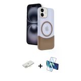 Marsilyan™- İphone 11 Kılıf Kozmos Form Özel Seri - Siyah 3D Antistatik Cam Ekran Koruyucu + Renkli Kamera Lens Koruma C