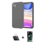 Marsilyan™- İphone 11 Kılıf Kozmos Yansıma Özel Seri - Şeffaf 360 Full Body Arka Koruyucu + Kamera Lens Koruma Cam - Sf