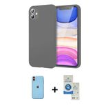Marsilyan™- İphone 11 Kılıf Kozmos Yansıma Özel Seri - Şeffaf Royal Nano Ekran Koruyucu + Neon Fosforlu Kamera Lens - Tu