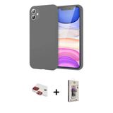 Marsilyan™- İphone 11 Kılıf Kozmos Yansıma Özel Seri - Siyah Bilvis 3D Cam Ekran Koruyucu + Pers Alüminyum Kamera Lens -