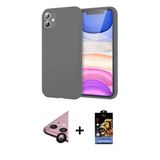 Marsilyan™- İphone 11 Kılıf Kozmos Yansıma Özel Seri - Siyah Buffer Hayalet Cam Ekran Koruyucu + Raze Metal Kamera Lens