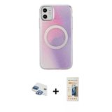Marsilyan™- İphone 11 Kılıf Pusula Form - Siyah 6D Mat Seramik Hayalet Nano Ekran Koruyucu + Pers Alüminyum Kamera Lens