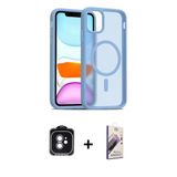 Marsilyan™- İphone 11 Kılıf Siluet Minimal Prime - Siyah Bilvis 3D Mat Cam Ekran Koruyucu + Pvd Metal Kamera Lens - Mı
