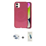 Marsilyan™- İphone 11 Kılıf Ufuk Serisi - Şeffaf Pasifik Cam Ekran Koruyucu + Pers Alüminyum Kamera Lens - Gı