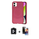 Marsilyan™- İphone 11 Kılıf Ufuk Serisi - Siyah 3D Antistatik Mat Seramik Nano Ekran Koruyucu + Pvd Metal Kamera Lens -