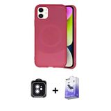 Marsilyan™- İphone 11 Kılıf Ufuk Serisi - Siyah Bilvis 5İn1 5D Magic Hayalet Cam Ekran Koruyucu + Pvd Metal Kamera Lens