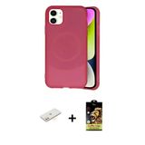Marsilyan™- İphone 11 Kılıf Ufuk Serisi - Siyah Buffer Cam Ekran Koruyucu + Renkli Kamera Lens Koruma Cam - Sı