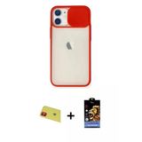 Marsilyan™- İphone 11 Kılıf Vadi Çizgi - Siyah Buffer Hayalet Cam Ekran Koruyucu + Rainbow Kamera Lens Koruma Cam - Kı