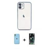 Marsilyan™- İphone 11 Kılıf Vadi Minimal - Şeffaf 360 Full Body Arka Koruyucu + Neon Fosforlu Kamera Lens - Yl