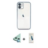 Marsilyan™- İphone 11 Kılıf Vadi Minimal - Şeffaf Pasifik Cam Ekran Koruyucu + Raze Metal Kamera Lens - Mı