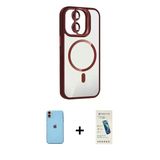 Marsilyan™- İphone 11 Kılıf Yadigar Asil Koleksiyonu - Şeffaf Pasifik Cam Ekran Koruyucu + Neon Fosforlu Kamera Lens - T