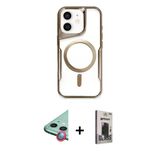Marsilyan™- İphone 11 Kılıf Yadigar Klasik Özel Seri - Siyah Bilvis Hayalet Cam Ekran Koruyucu + Raze Metal Kamera Lens