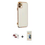 Marsilyan™- İphone 11 Kılıf Yankı Serisi - Siyah 6D Mat Seramik Hayalet Nano Ekran Koruyucu + Pers Alüminyum Kamera Lens